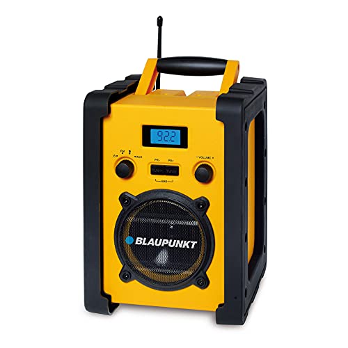 Blaupunkt BSR 682 Baustellenradio Batteriebetrieben – Tragbares Radio mit Bluetooth robust (AUX-IN, 5 Watt RMS, Schutzklasse IPX5)