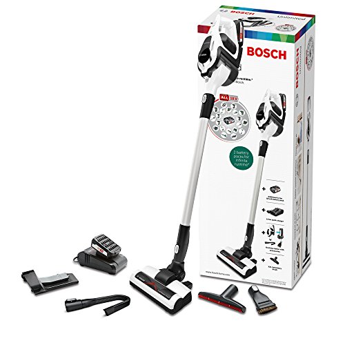 Bosch BBS1U224 Unlimited Serie 8 kabelloser Handstaubsauger (18V Mehr-Geräte-Akku, unbegrenzte Laufzeit, austauschbarer Akku, Reinigung vom Boden bis zur Decke) weiß